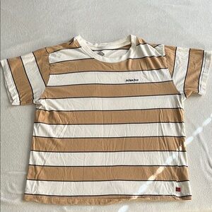 Striped Kids Shirt in Tan and White